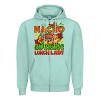 Seafoam nacho average lunch lady  with nacho Zipper Hoodie - AdoDesignShop