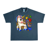 Midnight Navy autism unicorn Urban Heavy Tee - Zillion Design Studio