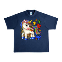 Navy autism unicorn Urban Heavy Tee - Zillion Design Studio