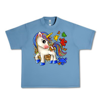 Pebble Blue autism unicorn Urban Heavy Tee - Zillion Design Studio