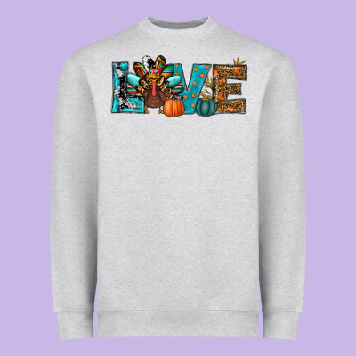 Heavyweight Sweatshirt Love Thanksgivings Turkey