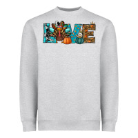 Heather Grey Love Thanksgivings Turkey Heavyweight Sweatshirt - RanaPortraitStore
