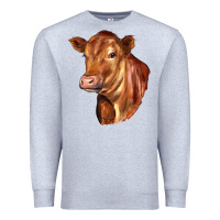 Heather Grey red angus cattle cow Premium Sweatshirt - LillyAllenDesigns