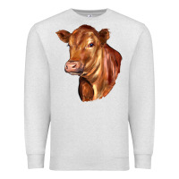 Oatmeal Heather red angus cattle cow Premium Sweatshirt - LillyAllenDesigns