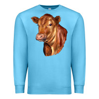 Ocean Blue red angus cattle cow Premium Sweatshirt - LillyAllenDesigns