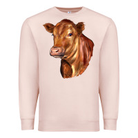 Pale Pink red angus cattle cow Premium Sweatshirt - LillyAllenDesigns