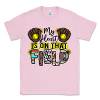 Bubblegum Pink my heart is on that field Classic Tee - CowhideDigitalArt