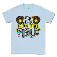 Dusty Blue my heart is on that field Classic Tee - CowhideDigitalArt