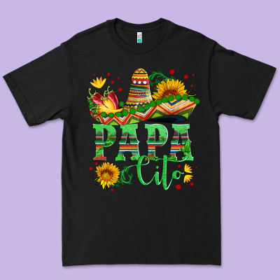 Papa Cito With Sunflowers And Sombrero Premium Tee Designed By Artiststas