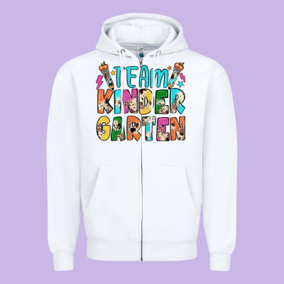 Team Kindergarten Zipper Hoodie Designed By Jahusdesignshop