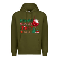 Army Green mommy needs her jingle juice Premium Hoodie - MaliasSmallBusiness