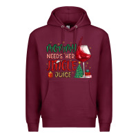 Burgundy mommy needs her jingle juice Premium Hoodie - MaliasSmallBusiness