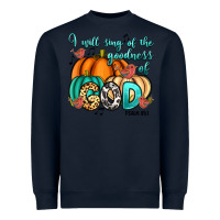 Navy I will sing of the goodness of God Psalm 89:1 Heavyweight Sweatshirt - RanaPortraitStore