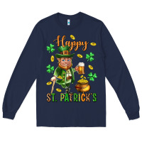 Navy Happy st. patricks day Long Sleeve Tee - Neo Western