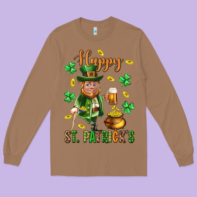 Happy St. Patricks Day Long Sleeve Tee Designed By Neo Western