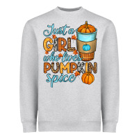 Heather Grey Just a girl who loves pumpkin spice Heavyweight Sweatshirt - RanaPortraitStore