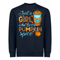Navy Just a girl who loves pumpkin spice Heavyweight Sweatshirt - RanaPortraitStore
