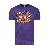 Cloud Purple 4th of july cow Vintage Tee - texasbilliewilder