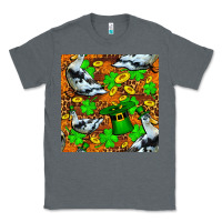 Charcoal Heather St patricks  duck with leprechaun hat  seamless Classic Tee - FaDigitalArtStudio