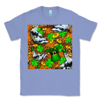Colony Blue St patricks  duck with leprechaun hat  seamless Classic Tee - FaDigitalArtStudio