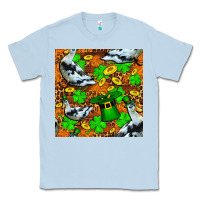 Dusty Blue St patricks  duck with leprechaun hat  seamless Classic Tee - FaDigitalArtStudio