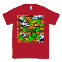Red St patricks  duck with leprechaun hat  seamless Classic Tee - FaDigitalArtStudio