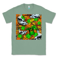 Sage St patricks  duck with leprechaun hat  seamless Classic Tee - FaDigitalArtStudio