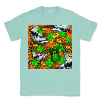 Seafoam St patricks  duck with leprechaun hat  seamless Classic Tee - FaDigitalArtStudio