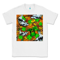 White St patricks  duck with leprechaun hat  seamless Classic Tee - FaDigitalArtStudio