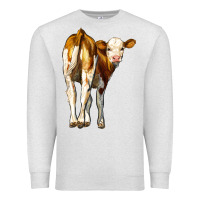 Oatmeal Heather simmental calf Premium Sweatshirt - LillyAllenDesigns