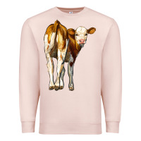 Pale Pink simmental calf Premium Sweatshirt - LillyAllenDesigns