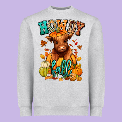 Heavyweight Sweatshirt Hay there Fall pumpkin heifer