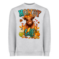 Heather Grey Hay there Fall pumpkin heifer Heavyweight Sweatshirt - RanaPortraitStore