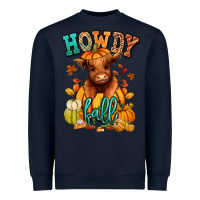 Navy Hay there Fall pumpkin heifer Heavyweight Sweatshirt - RanaPortraitStore