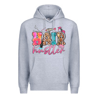 Heather Grey hair hustler Premium Hoodie - MaliasSmallBusiness