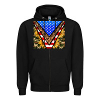 Black american sunflower and camouflage Zipper Hoodie - AdoDesignShop