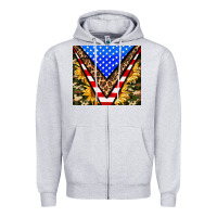 Heather Grey american sunflower and camouflage Zipper Hoodie - AdoDesignShop