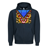 Navy american sunflower and camouflage Zipper Hoodie - AdoDesignShop