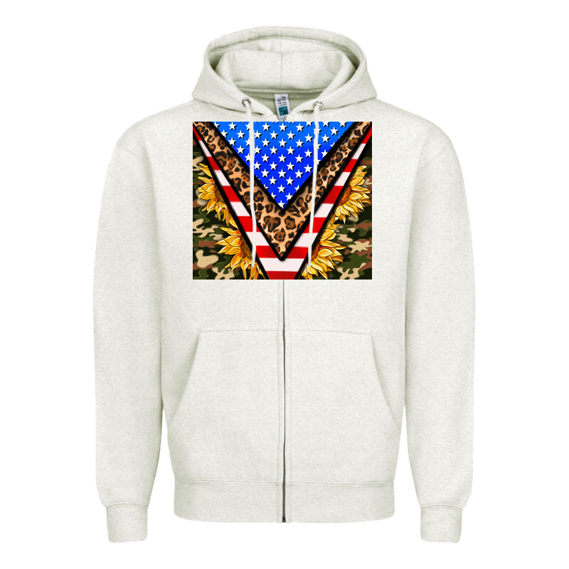 American Sunflower And Camouflage Zipper Hoodie by AdoDesignShop | Teevron