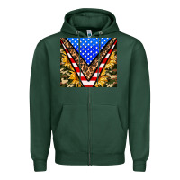 Sports Green american sunflower and camouflage Zipper Hoodie - AdoDesignShop