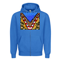 True Royal american sunflower and camouflage Zipper Hoodie - AdoDesignShop