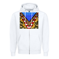 White american sunflower and camouflage Zipper Hoodie - AdoDesignShop