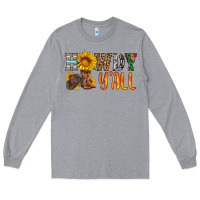 Heather Grey howdy y all Long Sleeve Tee - HRA Design Shop