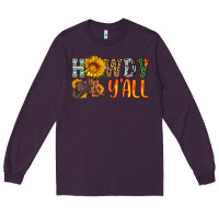 Plum howdy y all Long Sleeve Tee - HRA Design Shop