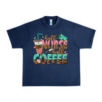 Navy half nurse half coffee Urban Heavy Tee - texasbilliewilder