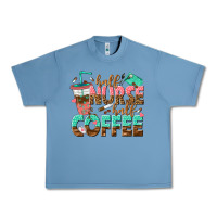 Pebble Blue half nurse half coffee Urban Heavy Tee - texasbilliewilder