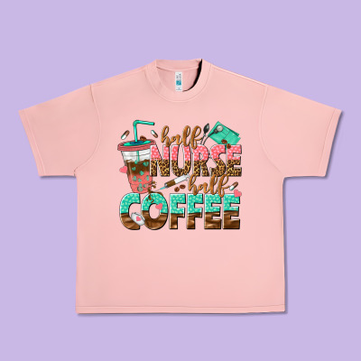 Half Nurse Half Coffee Urban Heavy Tee Designed By Texasbilliewilder
