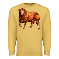 Antique Gold red angus bull Premium Sweatshirt - LillyAllenDesigns