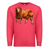 Cardinal red angus bull Premium Sweatshirt - LillyAllenDesigns