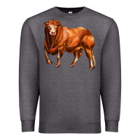 Charcoal Heather red angus bull Premium Sweatshirt - LillyAllenDesigns